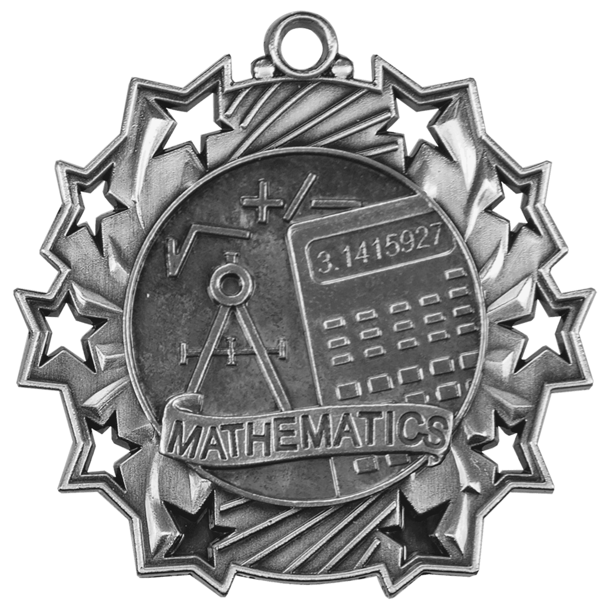 Math Ten Star Medal-Silver-AKD Ink