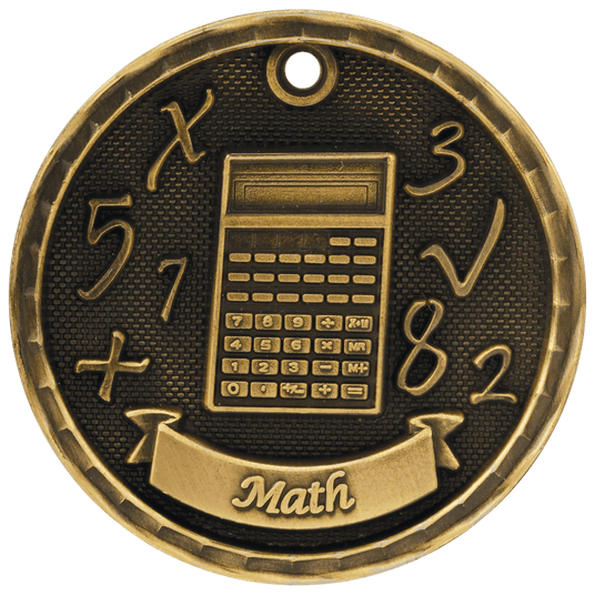 Math 3-D Medal-Gold