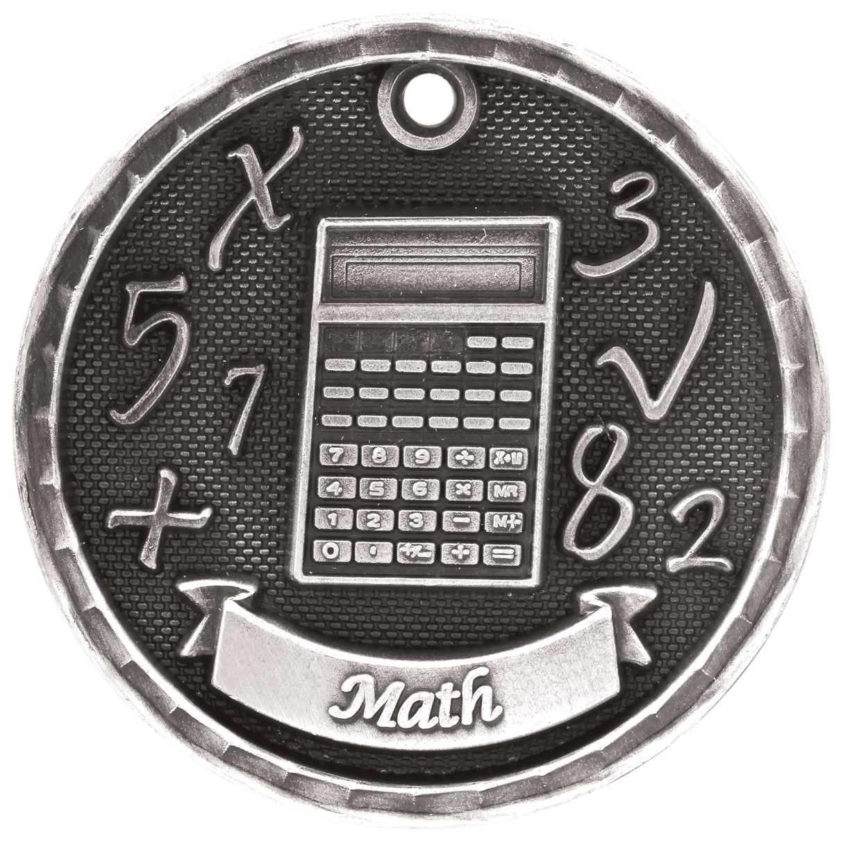 Math 3-D Medal-Silver-AKD Ink