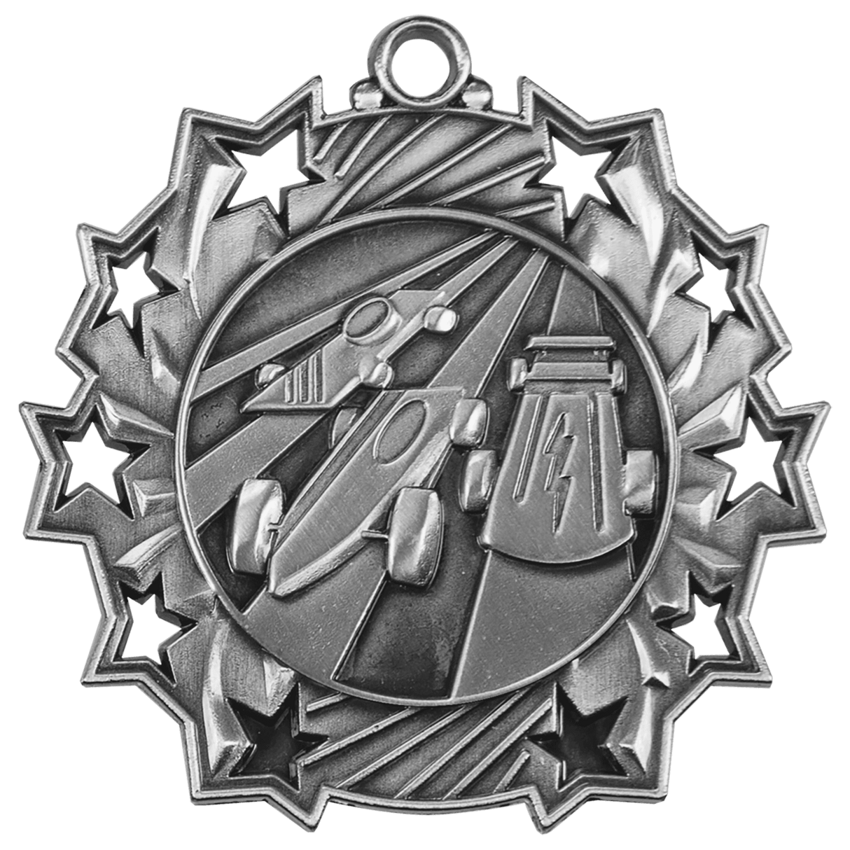 Pinewood Derby Ten Star Medal-Silver-AKD Ink