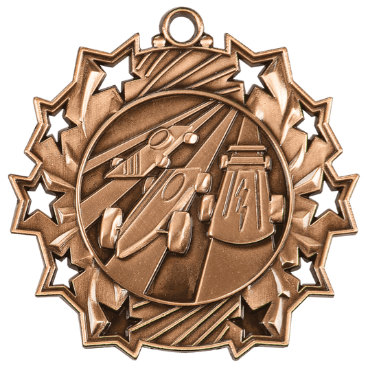 Pinewood Derby Ten Star Medal-Bronze