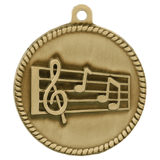 Music High Relief Medal-Gold