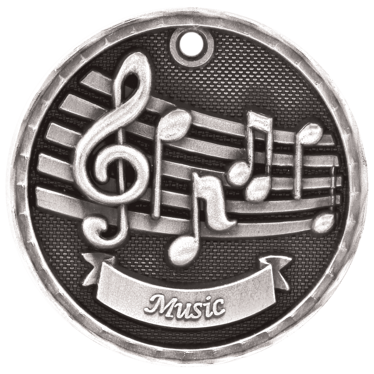 Music 3-D Medal-Silver-AKD Ink