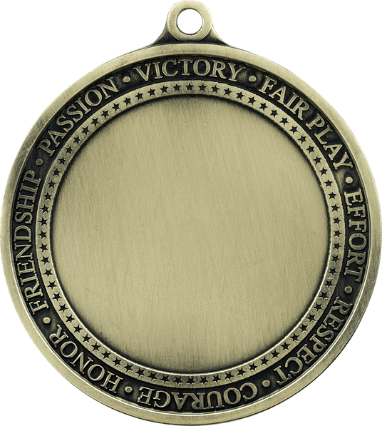 Inspirational 2" Insert Holder Medal-Antique Gold (Insert Not Included)