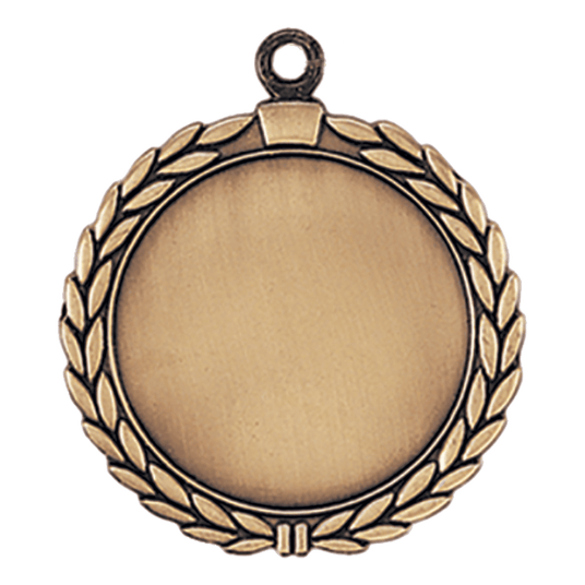 Wreath 2" Insert Holder Medal-Antique Gold (Insert Not Included)