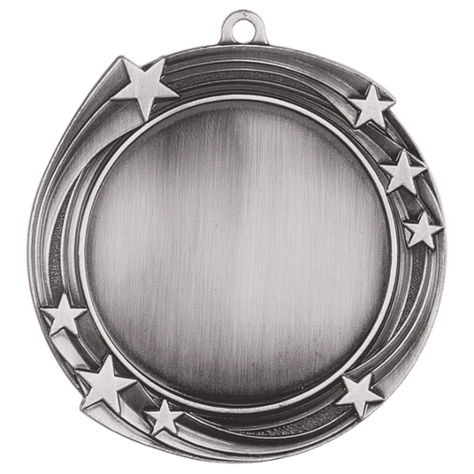 Swirling Star 2" Insert Holder Medal-Antique Silver (Insert Not Included)