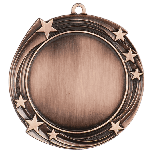 Swirling Star 2" Insert Holder Medal-Antique Bronze (Insert Not Included)