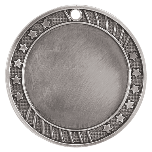 12-Star 2" Insert Holder Medal-Antique Silver (Insert Not Included)