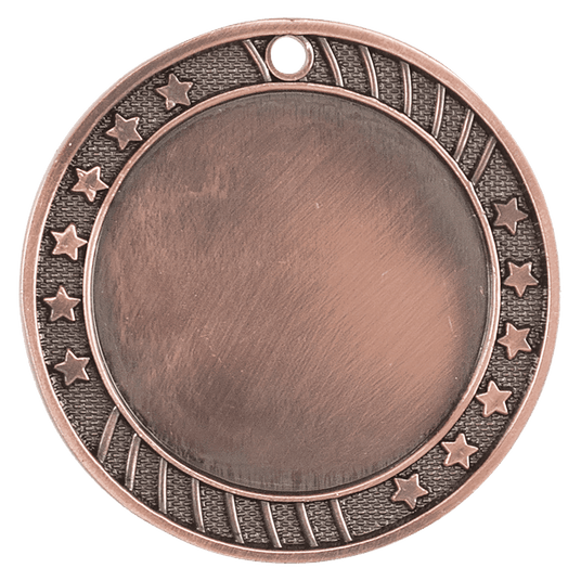 12-Star 2" Insert Holder Medal-Antique Bronze (Insert Not Included)