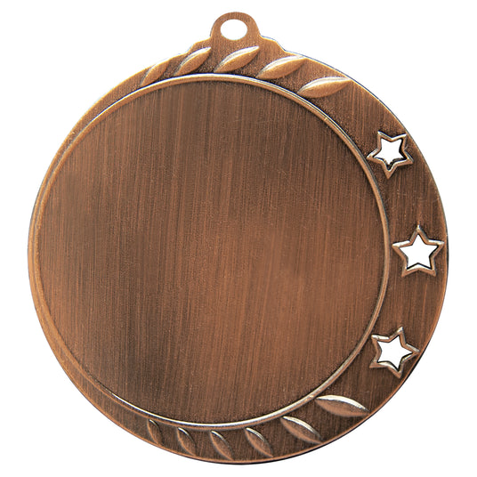 3-Star 2" Insert Holder Medal-Antique Bronze (Insert Not Included)