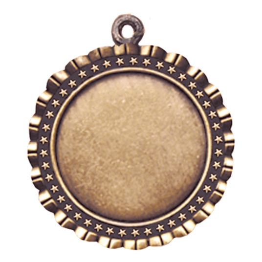 Star 2" Insert Holder Medal-Antique Gold (Insert Not Included)