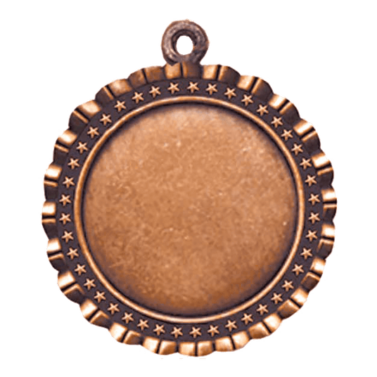 Star 2" Insert Holder Medal-Antique Bronze (Insert Not Included)