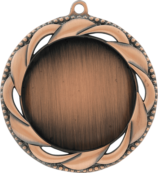 Rosette 2" Insert Holder Medal-Antique Bronze (Insert Not Included)