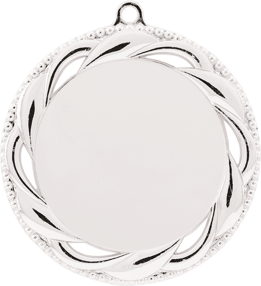 Rosette 2" Insert Holder Medal-Bright Silver (Insert Not Included)