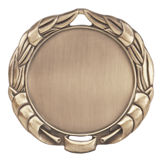 Wreath 2" Insert Holder Medal-Antique Gold (Insert Not Included)