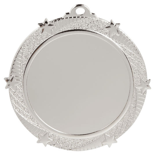 6-Star 2" Insert Holder Medal-Bright Silver(Insert Not Included)