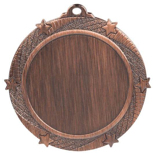 6-Star 2" Insert Holder Medal-Antique Bronze (Insert Not Included)