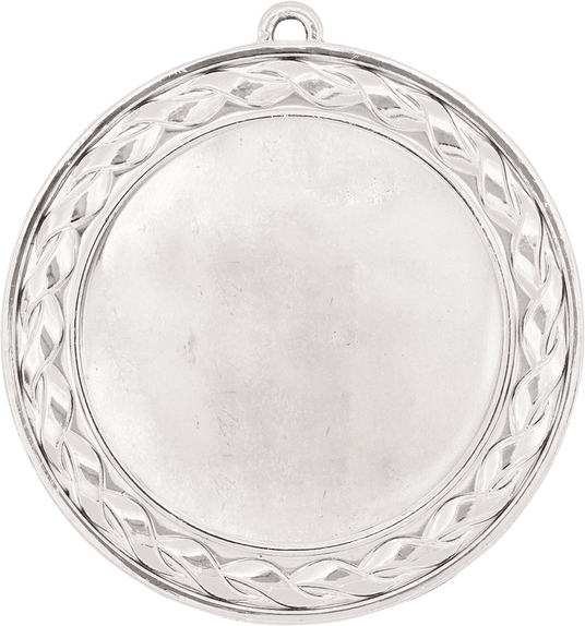 Weave 2" Insert Holder Medal-Bright Silver (Insert Not Included)