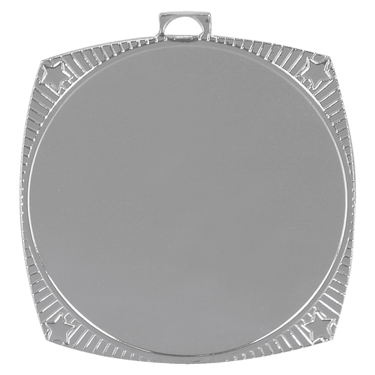 Square Star 2" Insert Holder Medal-Bright Silver (Insert Not Included)