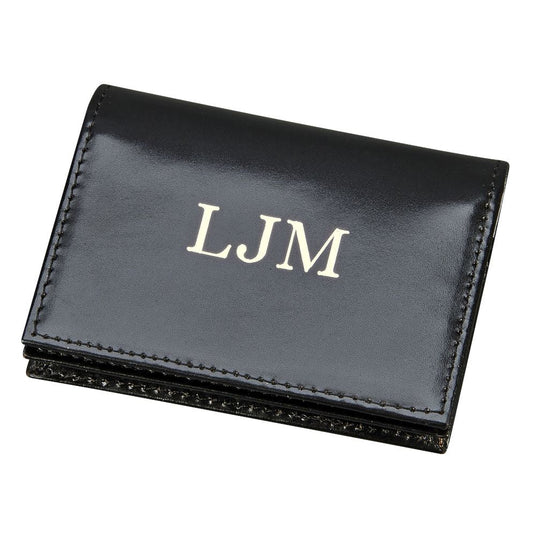 Black Leather Expanding Card Case - AKD Ink
