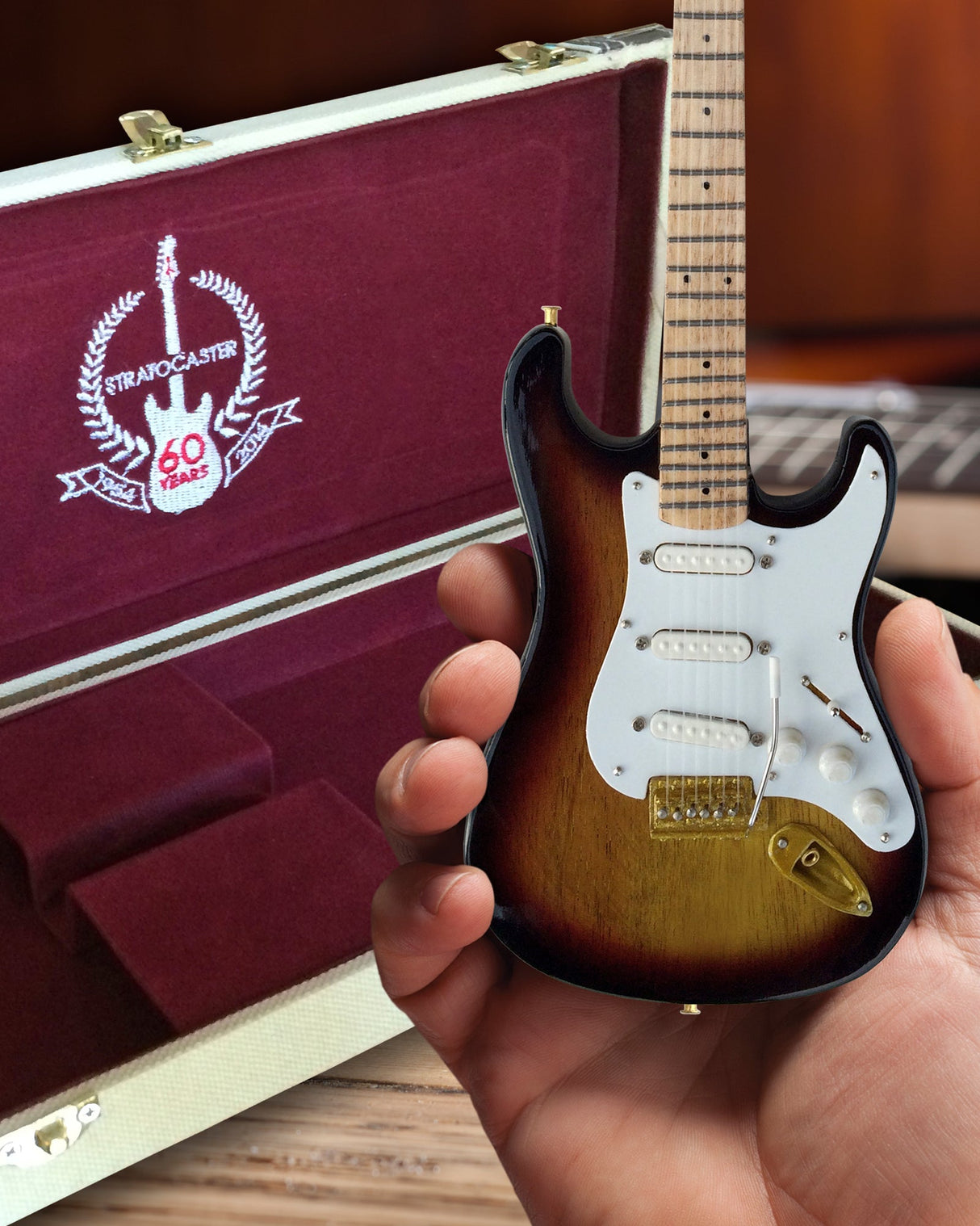 60th Anniversary Fender™ Sunburst Strat™ Guitar & Case Set Collection