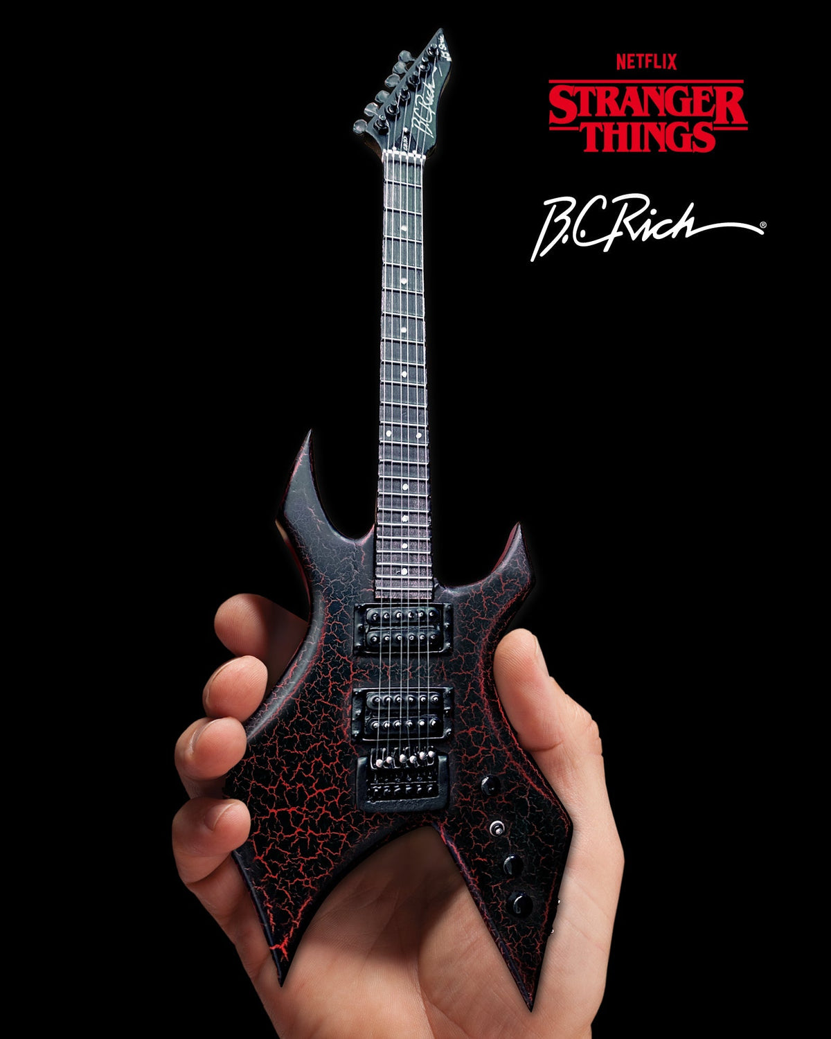 Official Stranger Things® Eddie's Guitar B.C. Rich® NJ Warlock® Mini Guitar Model