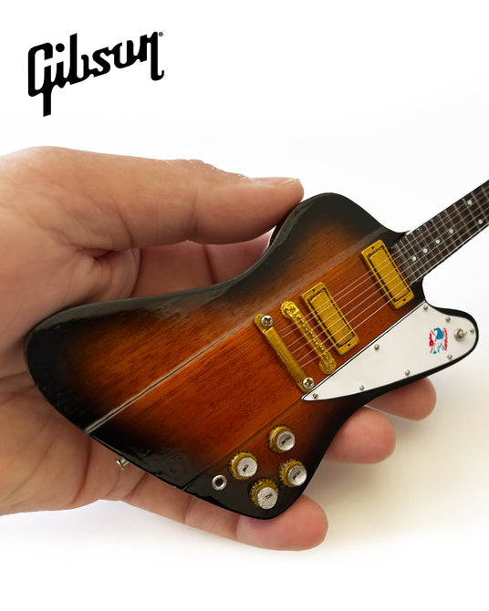 Tom Petty Signature Gibson Firebird V Sunburst Miniature Guitar Model - Red & Blue Logo