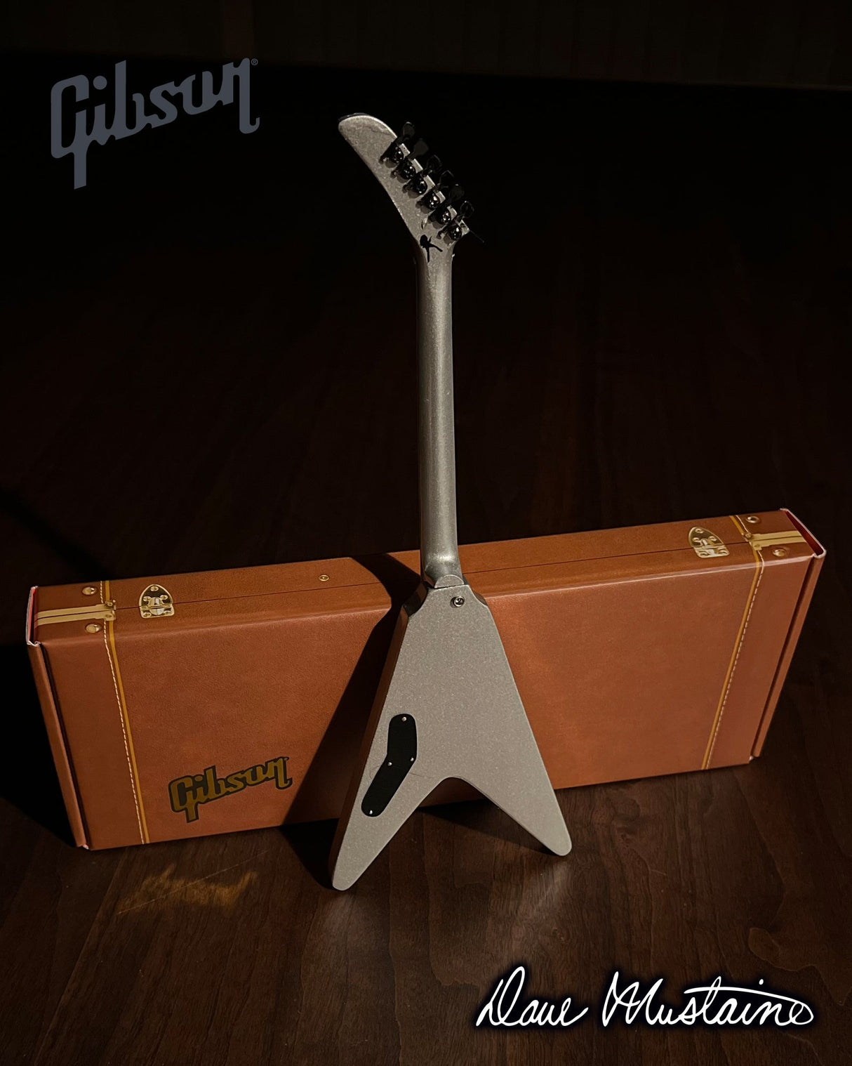 Dave Mustaine Gibson Flying V EXP Silver Metallic Mini Guitar Model