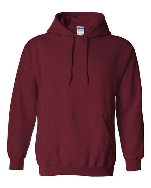 Unisex Heavy Blend™ Hooded Sweatshirt by Gildan, front view showing soft fabric and classic hood with drawstrings.