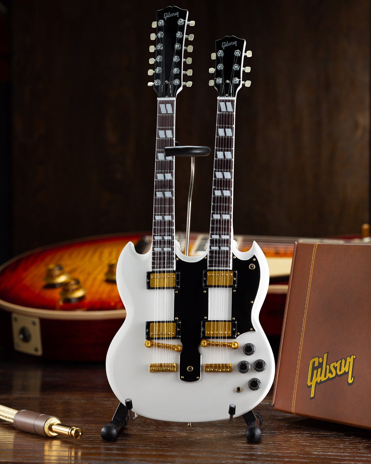 Set of 2 - Gibson EDS-1275 Doubleneck & Jazz Bass™ Miniature Guitars