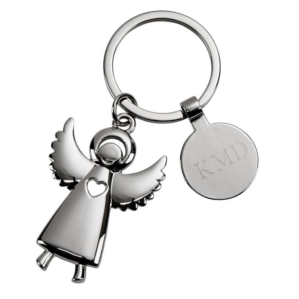 Standing Angel Keychain with Engraving Tag, 3.5"-AKD Ink