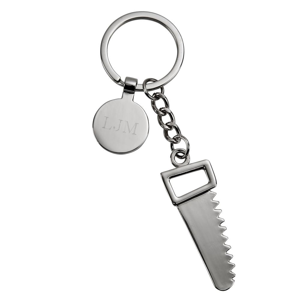 Saw Keychain with Engraving Tag, 4.75"-AKD Ink