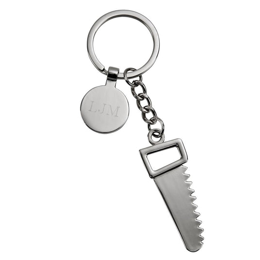 Saw Keychain with Engraving Tag, 4.75"-AKD Ink