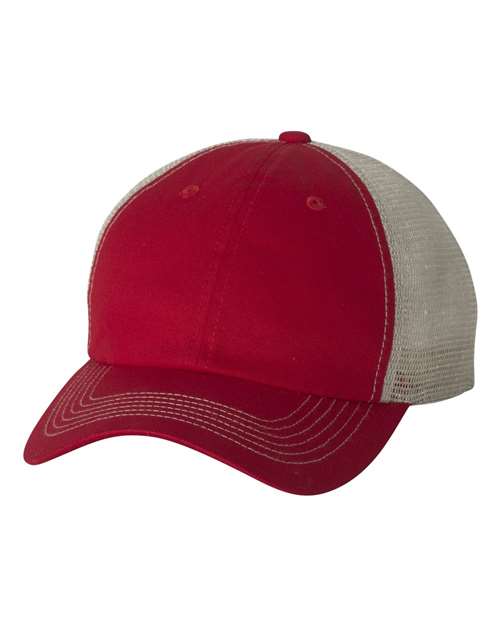 Contrast-Stitch Mesh-Back Cap