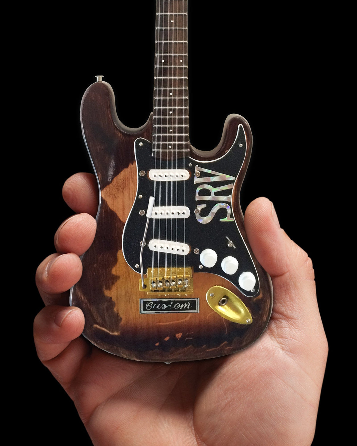 Official Stevie Ray Vaughan Distressed SRV Custom Mini Fender™ Strat™ Guitar Replica