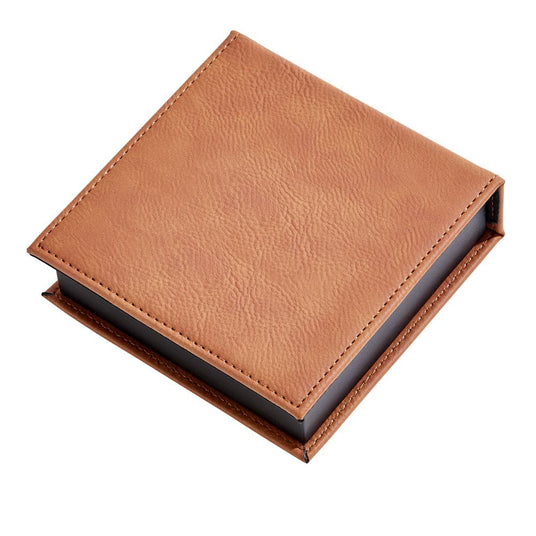 TMSACHARMCGHVMSLMLCLLL2M10 - Leatherette Box Caramel 1.5" X 4.75" Sq
