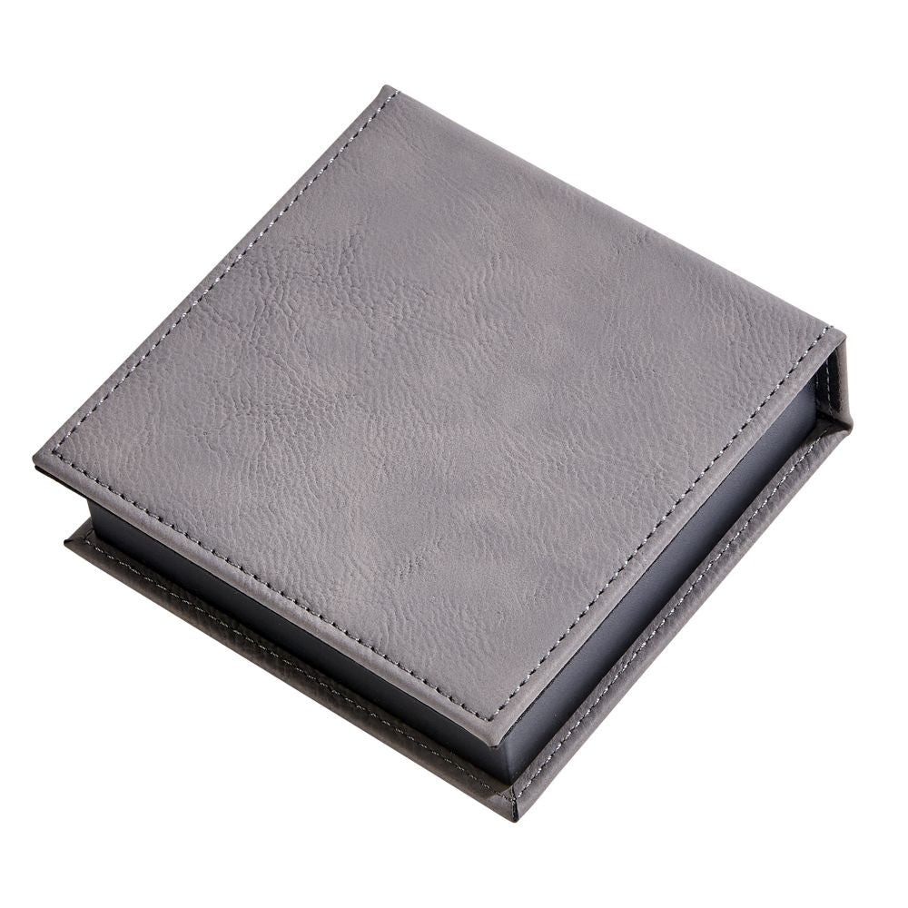 Leatherette Box Grey 1.5" X 4.75" Sq-AKD Ink