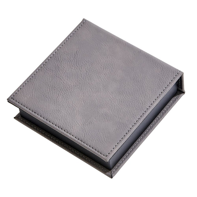Leatherette Box Grey 1.5" X 4.75" Sq-AKD Ink