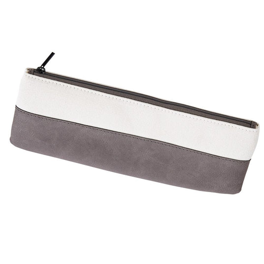 Leatherette/Canvas Grey Pouch-AKD Ink