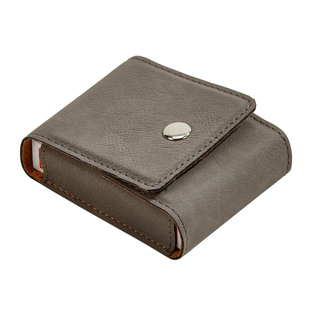 Leatherette Playing Cards Case, Grey 3.75"-AKD Ink