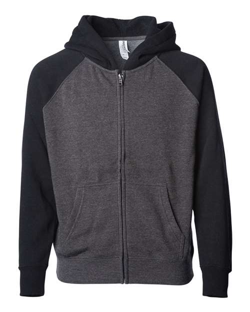 Toddler Lightweight Special Blend Raglan Zip Hood - AKD Ink