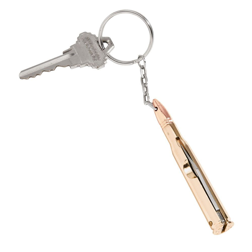 Bullet Shaped Keychain with Knife, 5"-AKD Ink