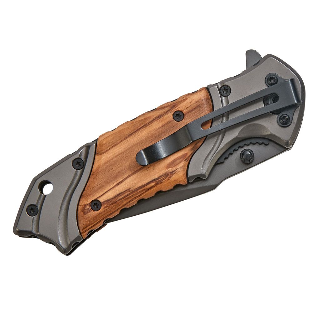 Wood Handled Pocket Knife, 4.5" X 1.25" Closed-AKD Ink