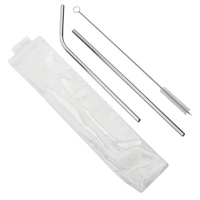 Set Of 2 Stainless Steel Straws-AKD Ink