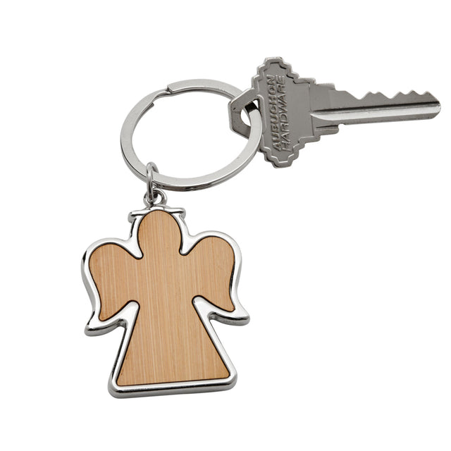 Bamboo Angel Keychain with Metal Trim-AKD Ink