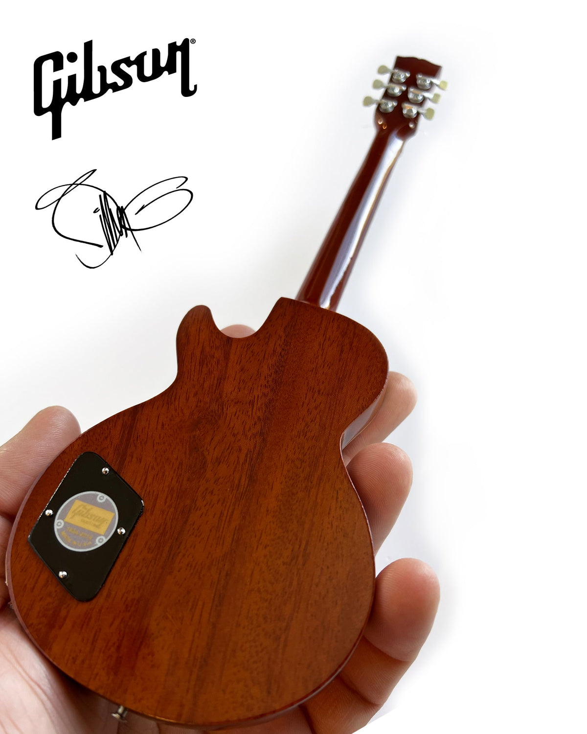 Billy F Gibbons AUTOGRAPHED "Pinstripe" Gibson Les Paul Goldtop Mini Guitar Model