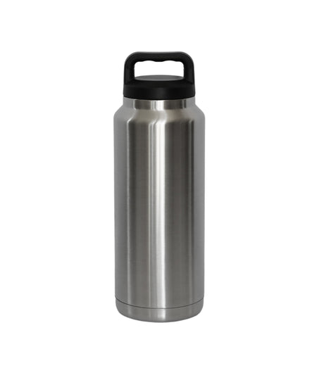 36 Oz Stainless Steel Twist-Off Cap Water Bottle- Silver-AKD Ink