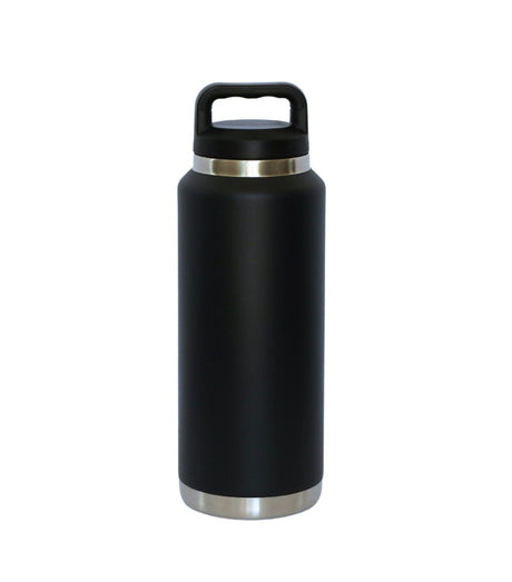 36 Oz Stainless Steel Twist-Off Cap Water Bottle - Black-AKD Ink