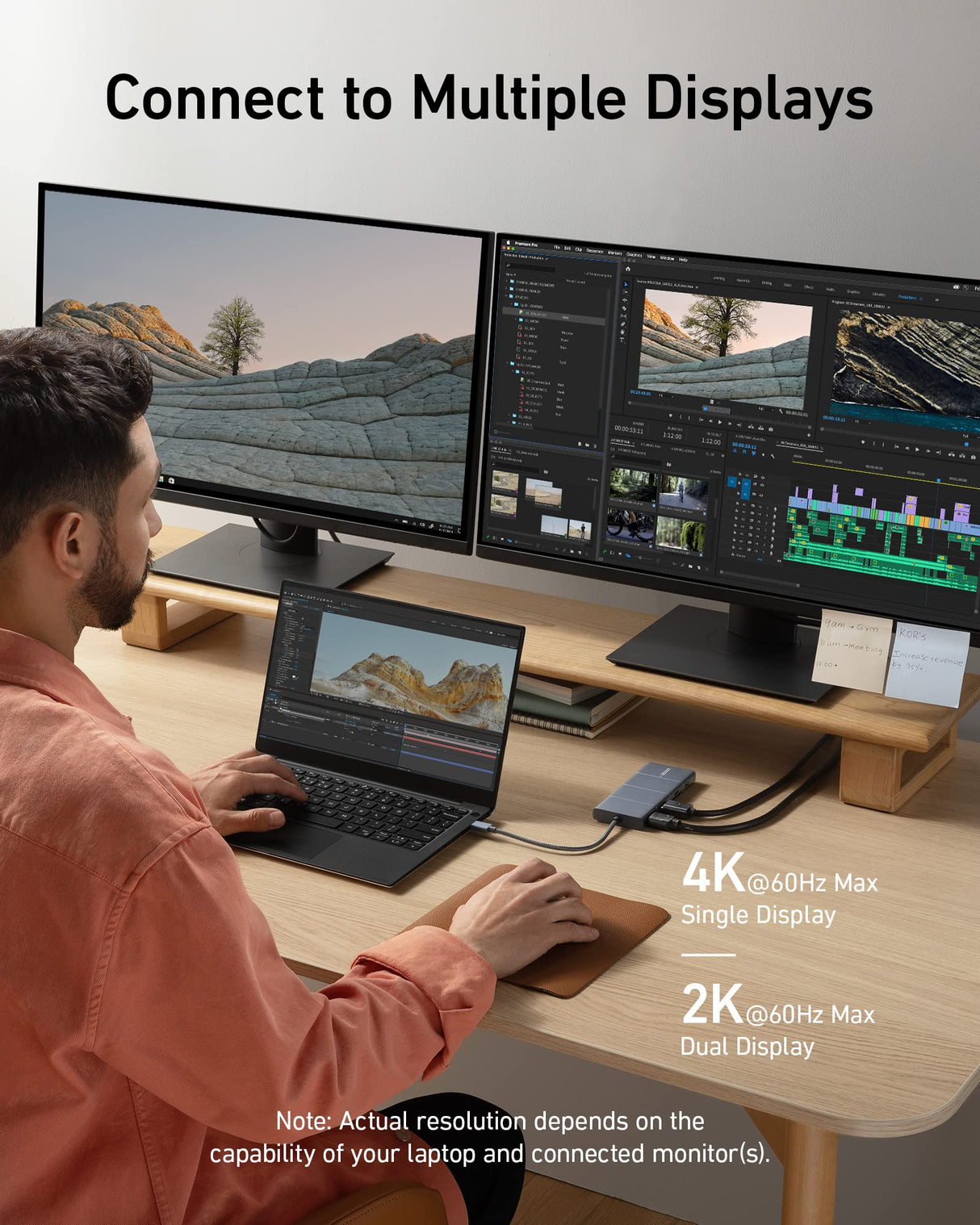 Anker 565 USB-C Hub 11-in-1 charging hub with multiple ports on a sleek black device.