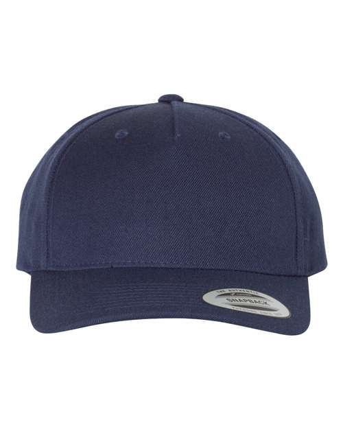 Premium Five-Panel Curved Bill Snapback Cap-AKD Ink